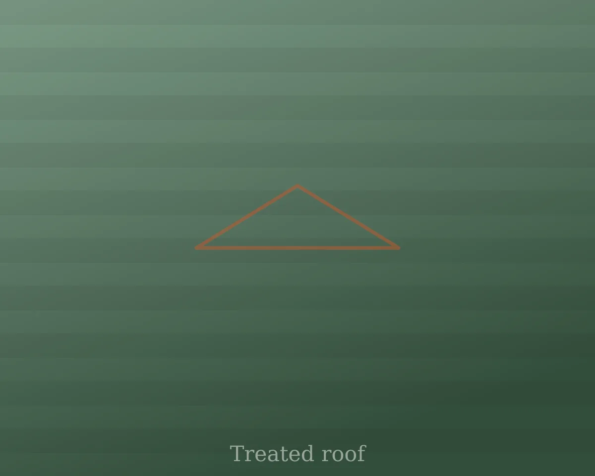 Residential asphalt shingle roof in good condition after treatment